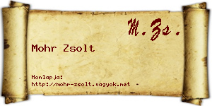Mohr Zsolt névjegykártya